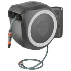 Gardena Wandslangenbox Roll Up 35 Grijs/wit Meter Incl. Tuinspuit