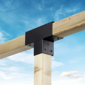 Paalverbinder Voor Pergola T-verbindingsstuk 3-kants 9x9 Cm Zwart 2 Paalverbinder Voor Pergola T-verbindingsstuk 3-kants 9x9 Cm Zwart - Afbeelding 2