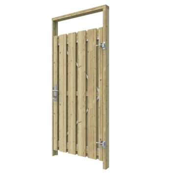 Poortpakket Grenen Hout Op Metalen Frame 7 Poortpakket Grenen Hout Op Metalen Frame - Afbeelding 7