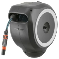 Gardena Wandslangenbox Roll Up 15 Grijs/wit Meter Incl. Tuinspuit