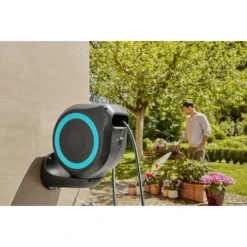 Gardena Wandslangenbox Roll-up 20 Meter Grijs Blauw -Exporteren Groen Bodem Winkel 123 987