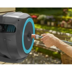 Gardena Wandslangenbox Roll-up 20 Meter Grijs Blauw -Exporteren Groen Bodem Winkel 123 988